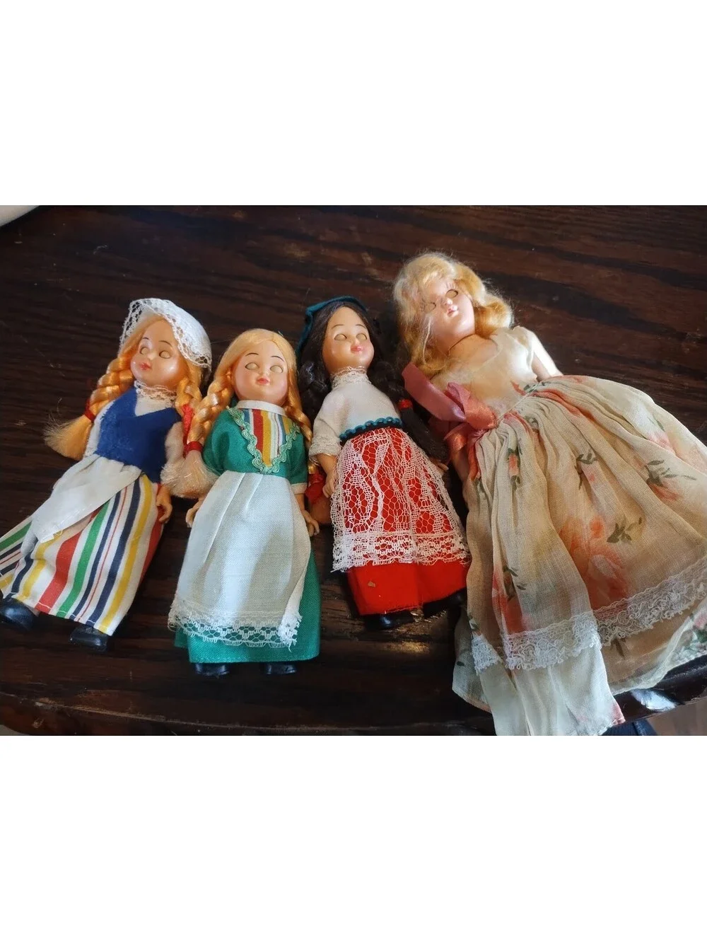Vintage Nationality Heritage Dolls with Sleepy Eyes Hong Kong Set of 4